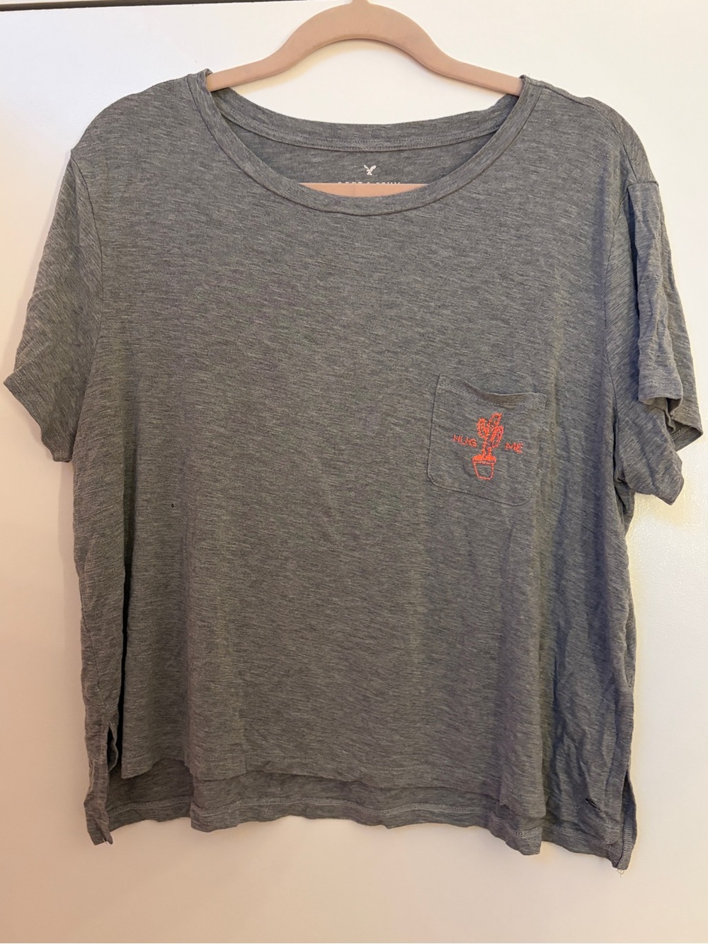American Eagle Cropped Pocket Tee